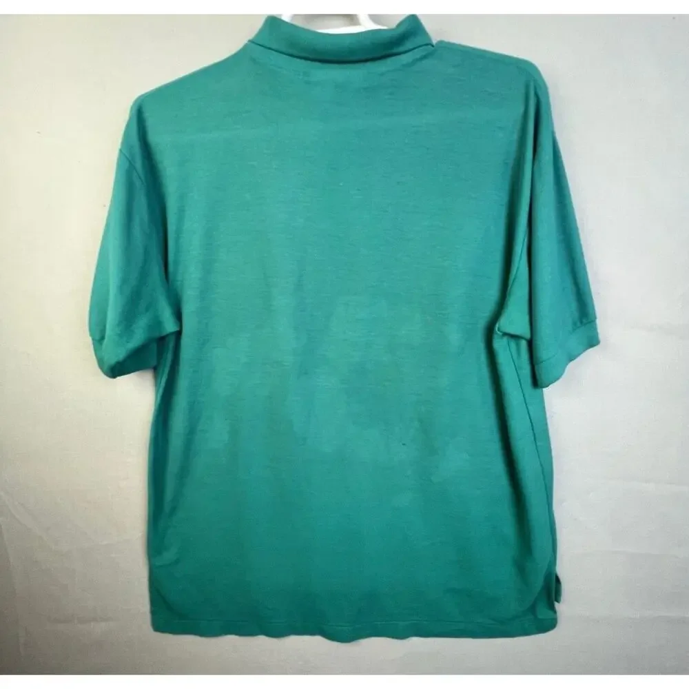 Vintage 80s Levi's Men's XL Polo Shirt - Retro Teal Green